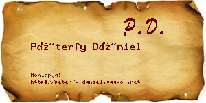 Péterfy Dániel névjegykártya